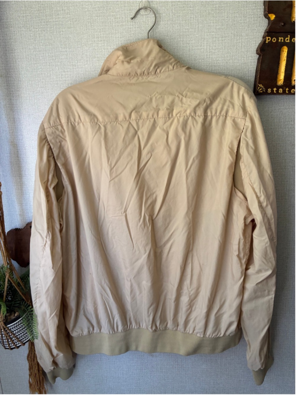 Izod Windbreaker Jacket Beige Large Nylon 80s 90s - Picture 6 of 7